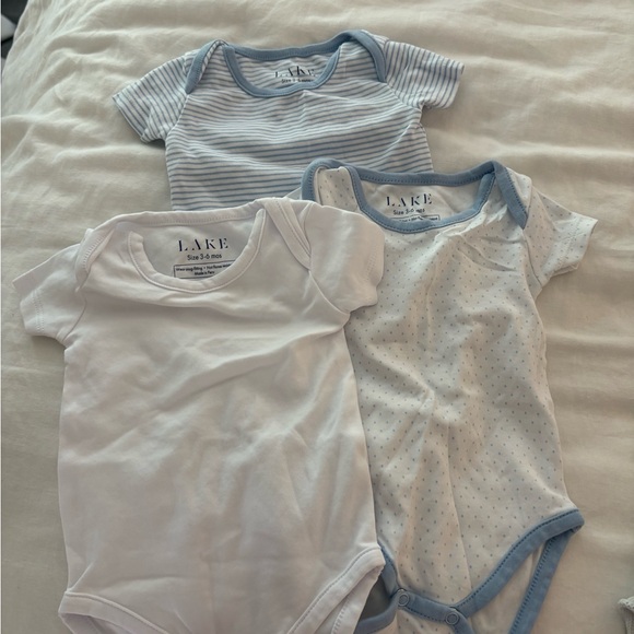 LAKE NWOT Baby Bodysuit Set - Blue and White - Picture 1 of 2
